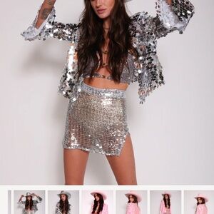 EastnWest Silver Sequin Jacket never worn